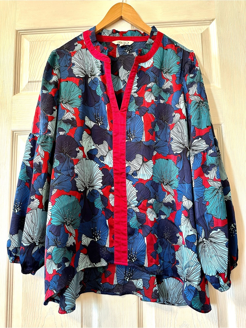 The Pioneer Woman Floral Tunic Top in Red, Blue & Teal